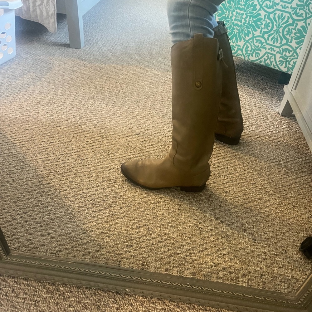 Sam Edelman Taupe/Olive green Leather “Penny” Boots - Size 9 - Picture 9 of 9